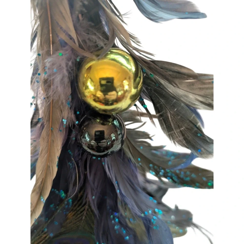 VintageFeather‎ Christmas Tree Topper Peacock Accents Ornaments